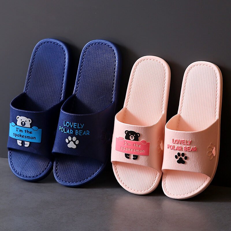 Black bear bathroom bath non-slip slippers - Image 4