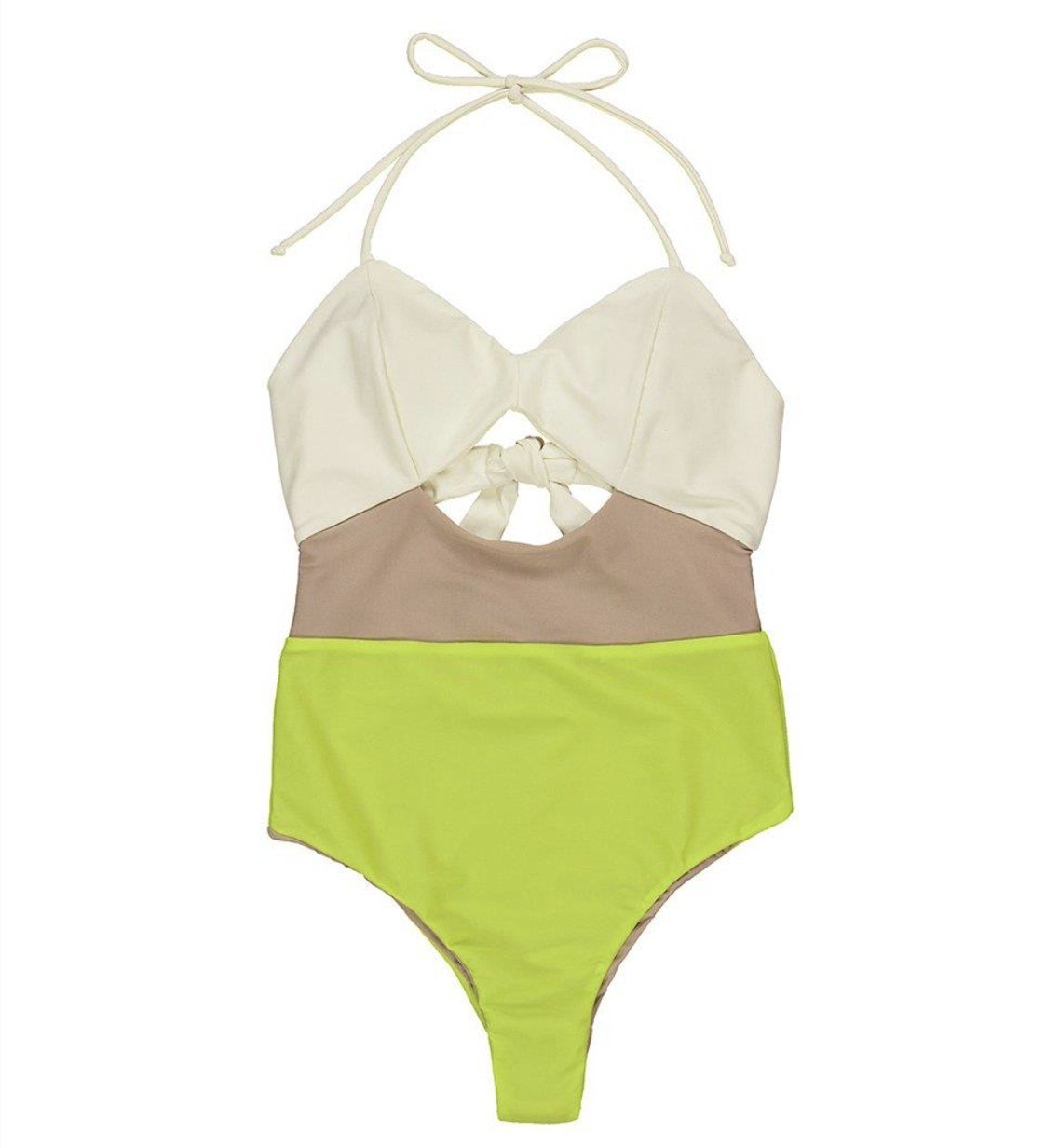 Sexy swimsuit with stitching one-piece bikini - Image 3