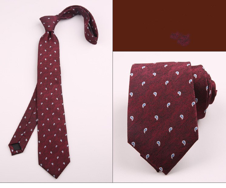Men's Polyester Striped Flower Fashion Business Formal Tie - Image 4