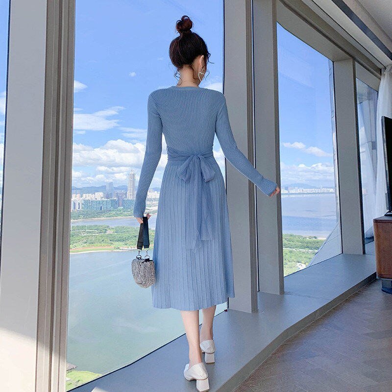 Niche slim slimming knee-length sweater skirt - Image 4