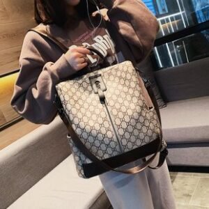 Printed autumn and winter large-capacity retro handbag