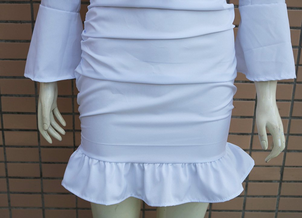 Women's lapel long sleeve bag hip dress - Image 9