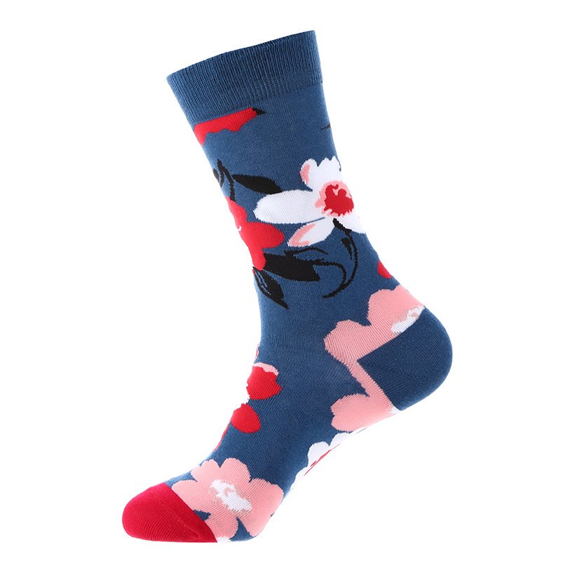 Autumn And Winter Flower Mid-calf Female Cotton Socks - Image 4