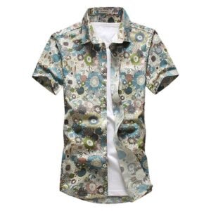 Beige Sunflower Button Up Shirt