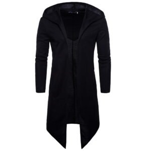 spring new foreign trade large size T-shirt long section without buckle windbreaker hooded cloak