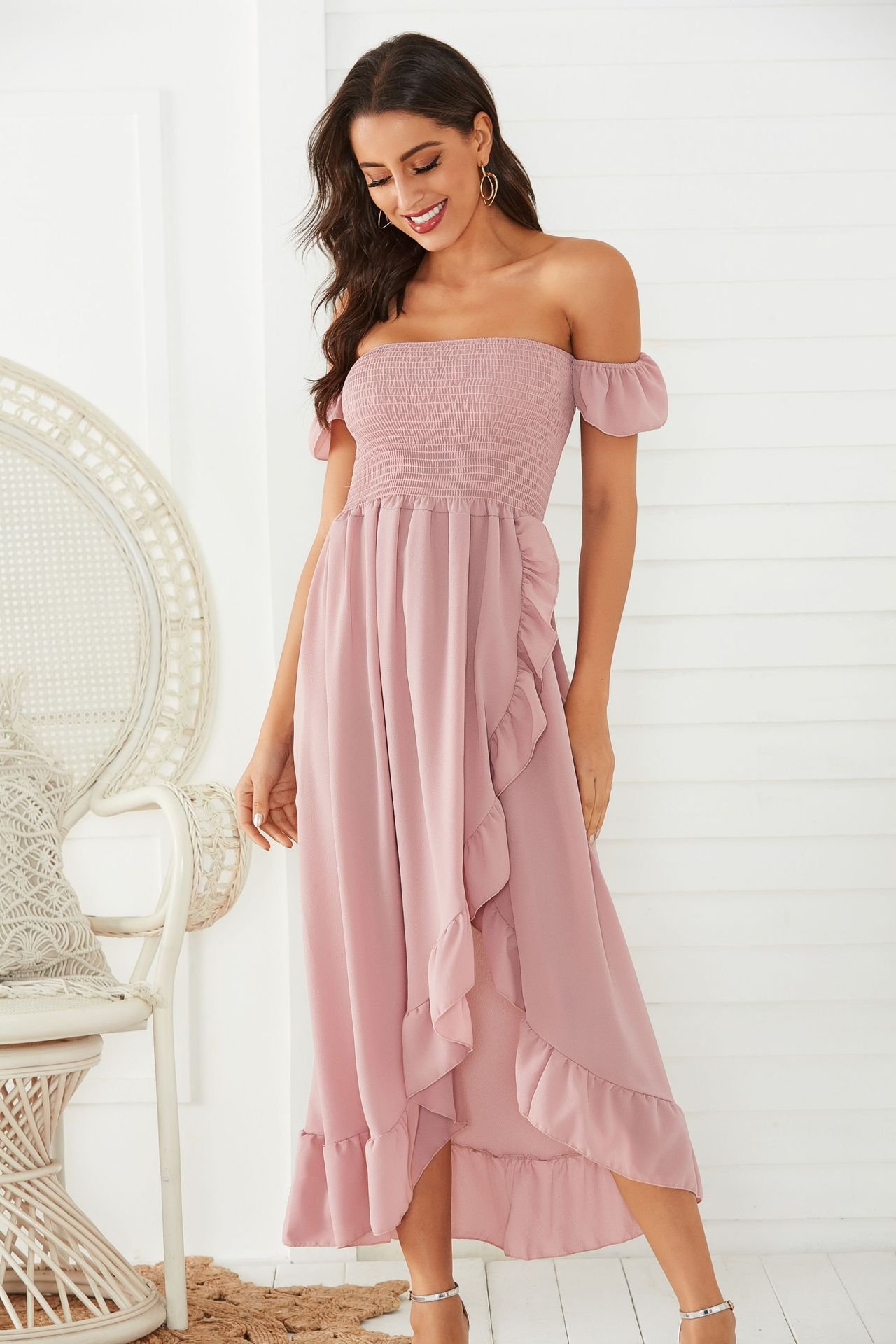 Sexy Cotton Brassiere Back Halter Dress - Image 4