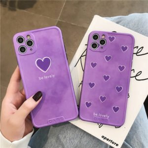 Purple heart is suitable for 11ProMaxXS/XR mobile phone case