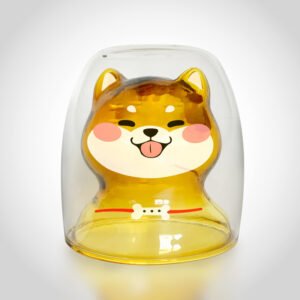Shiba Inu creative double glass heat-resistant water cup