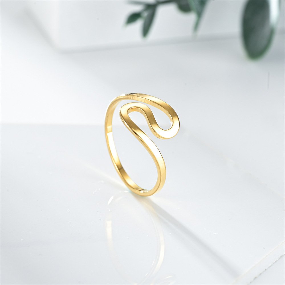 S Shaped, Soft And Elegant Stainless Steel Ring - Image 5