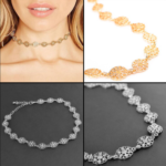 European and American fashion jewelry Simple European fan neck necklace Retro hollow alloy accessories necklace short necklace