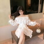 Flowers bubble skirt