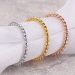 New titanium steel small twist pattern female ring