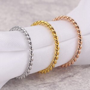 New titanium steel small twist pattern female ring