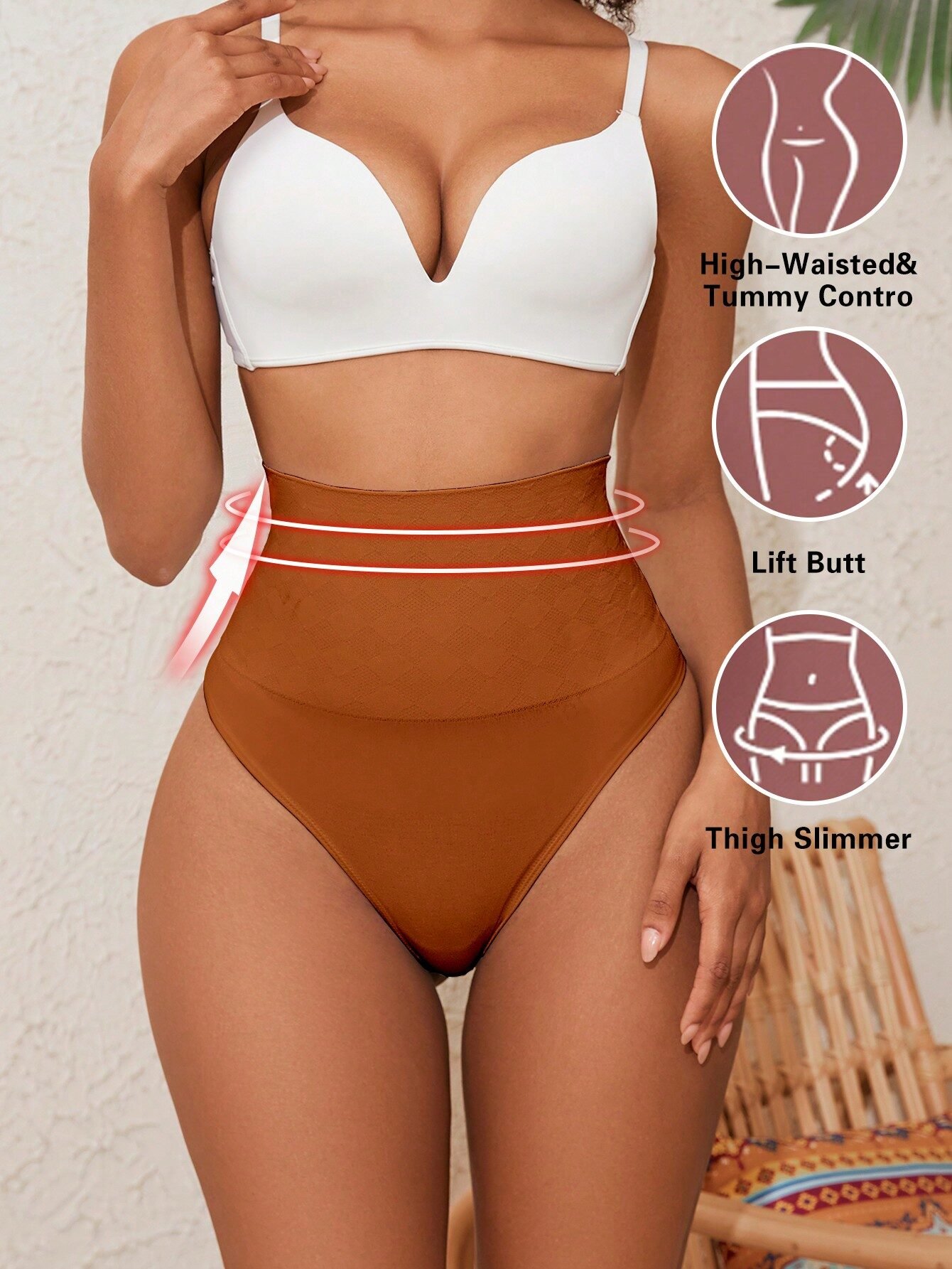 High-Waisted Shapewear Thong Tummy Control Butt Lifter Full Body Slimming Seamless Body Shaper - Image 32