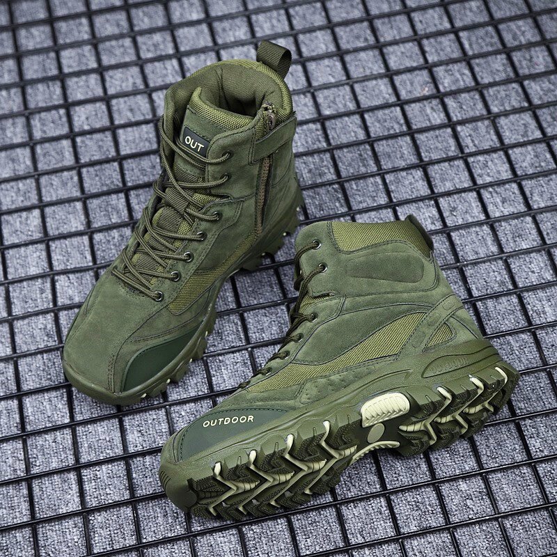 Men's Warm Snow Boots Cowhide Leather Military Shoes Men Waterproof Winter Boots - Image 2