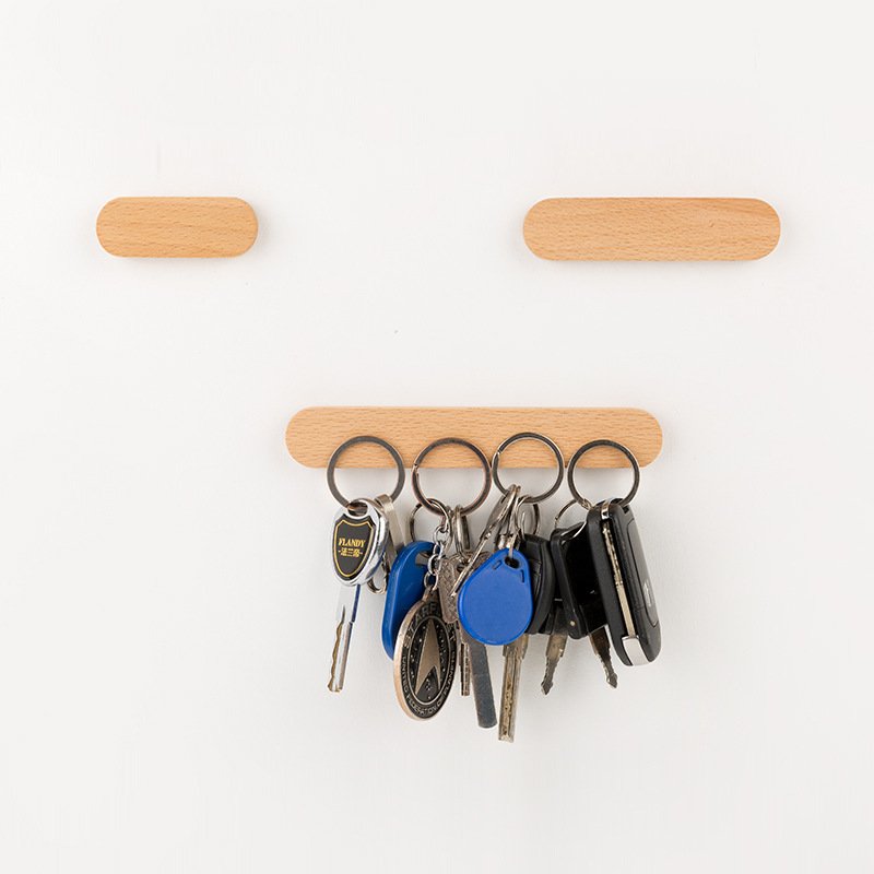 Solid wood magnetic key hook wall hanging - Image 3