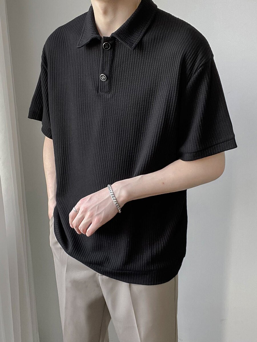 Men's Short-sleeved Polo Shirt Tide Brand Half-sleeved T Men's Shirt Korean Version Of The Lapel T-shirt - Image 3