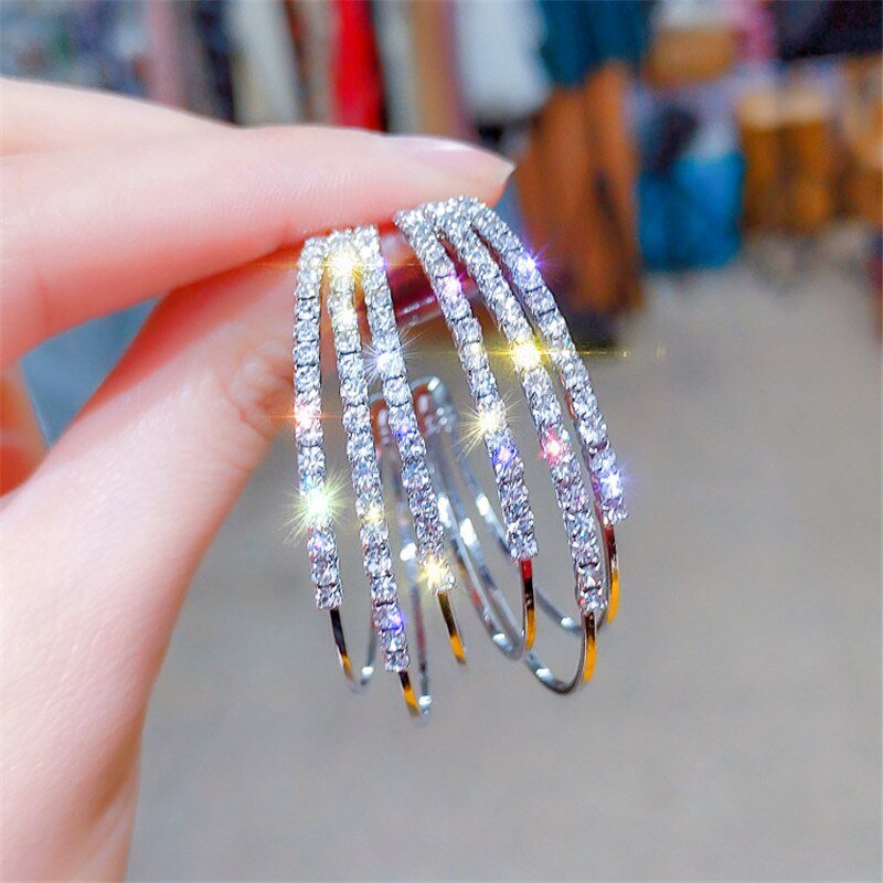 925 silver needle trend wild big circle earrings - Image 12