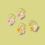 Simple flower imitation pearl earrings