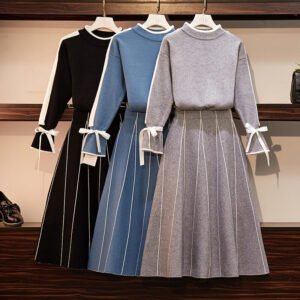 Autumn and winter two-piece knitted suit