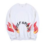 Men's crew neck sweatshirt with flame letter print