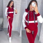 Women's hooded sports casual sweater suit two-piece suit