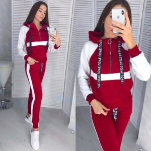 Women's hooded sports casual sweater suit two-piece suit
