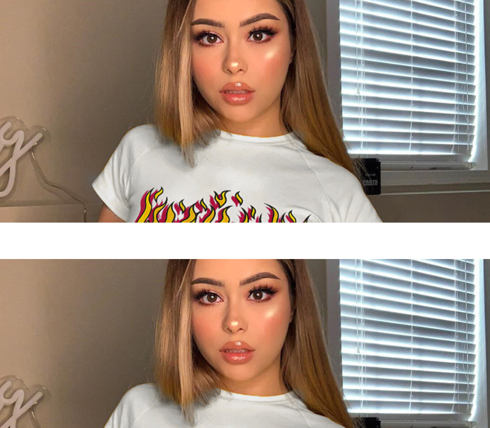 T-shirt flame letter print