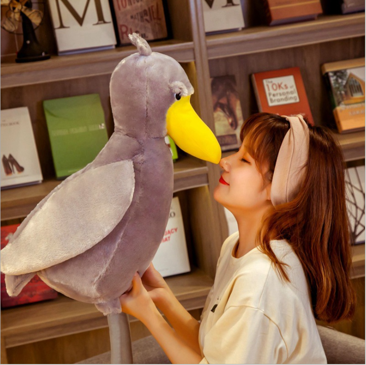 Grey Stork Bird Soft Stuffed Plush Toy - Image 2