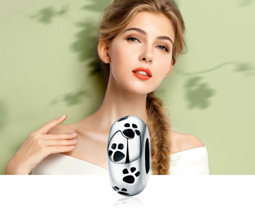 Animal series sterling silver s925 bracelet separated beads personality silicone beads positioning DIY accessories SCC594 - Image 2