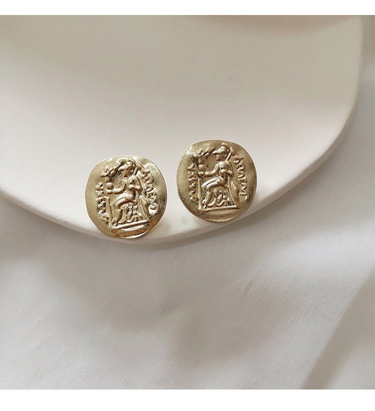 Minimalist retro portrait earrings - Image 2