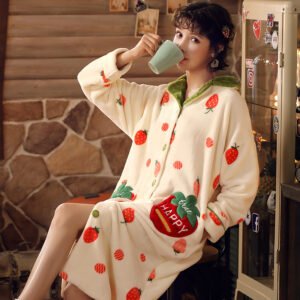 Cardigan thick flannel long-sleeved home service