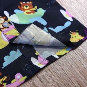 Cartoon Print Short Sleeve Shirt And Casual Shorts Set