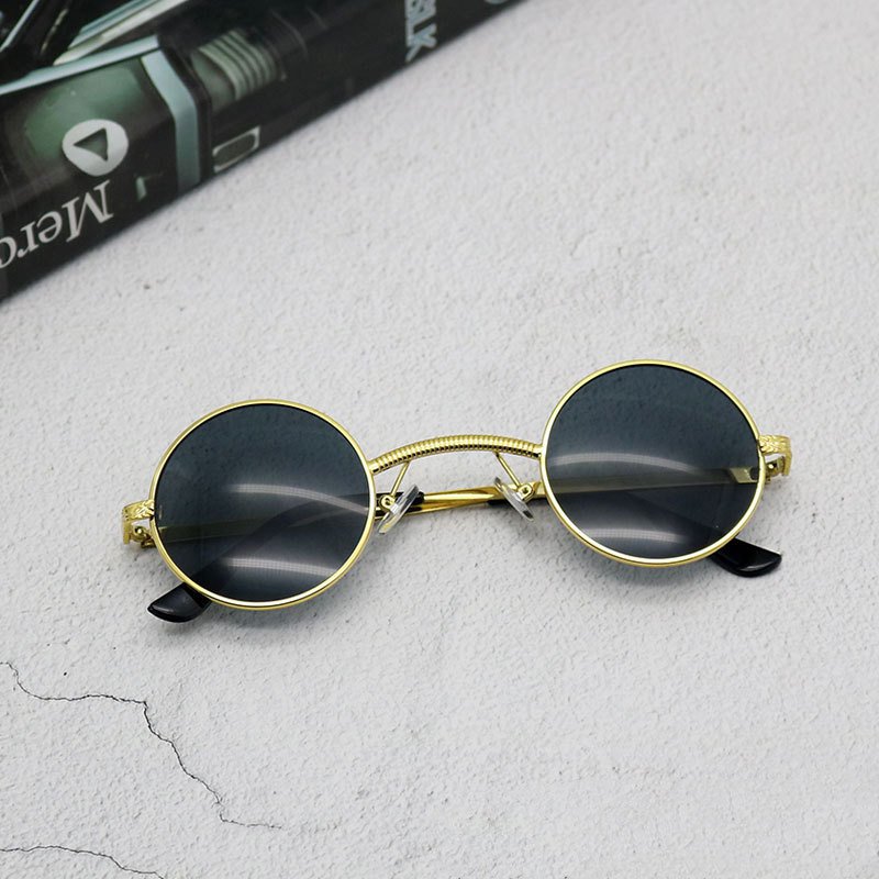 Round Senior Steampunk Fashion Eye Protection Sunglasses - Image 4