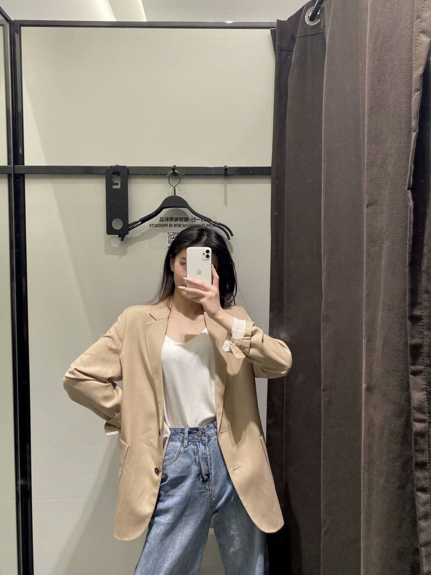 Women's Solid Color Straight Blazer With Button - Image 5