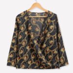 Metal chain printed long sleeves