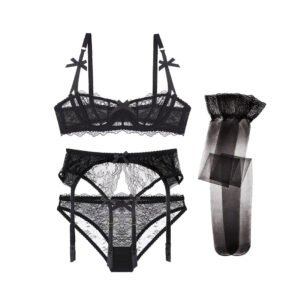 Half Cup Lace 4-piece Bra Set