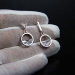 Zircon asymmetrical earrings