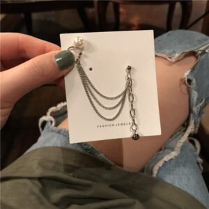 Non-pierced female net red single earrings