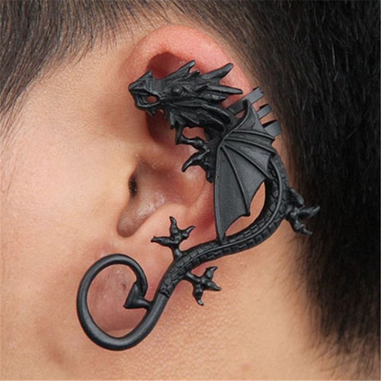 Mystical Dragon Long Ear Cuff Earring - Image 2