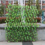 Simulation outdoor wooden fence