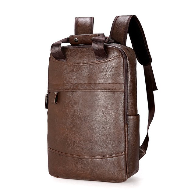 Men's leather business simple Backpack - Image 2