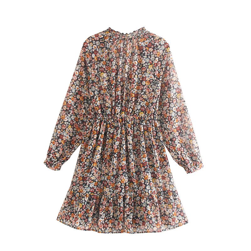 Stretch Waist Floral Print Dress - Image 3