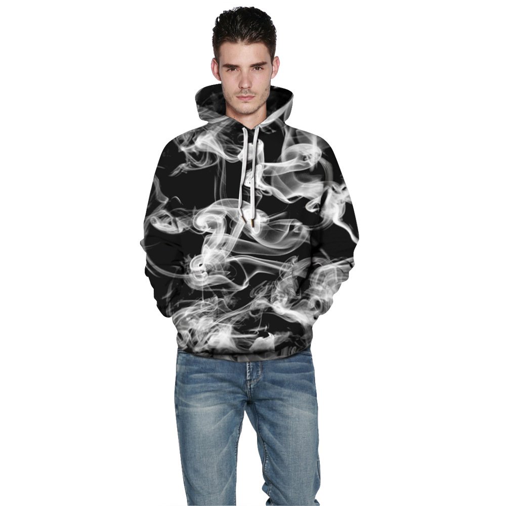 Starry sky smoke ring print hoodie - Image 5