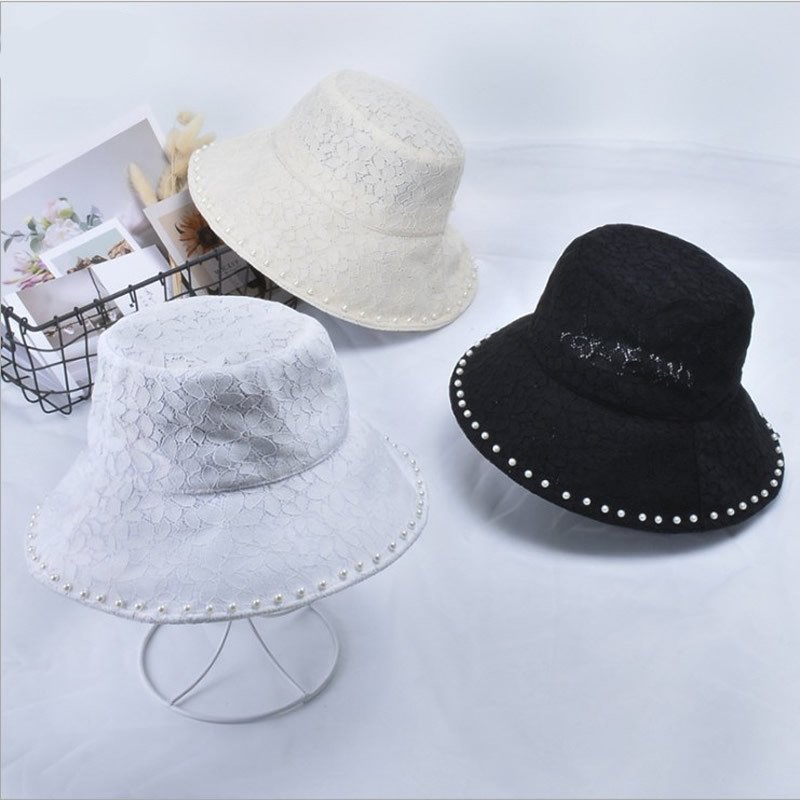 Lace pearl thin sunhat