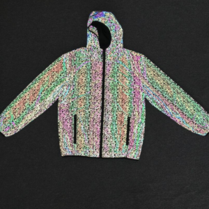 Super colorful chaotic reflective jacket