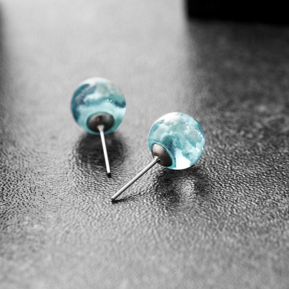 Transparent spherical resin earrings - Image 3