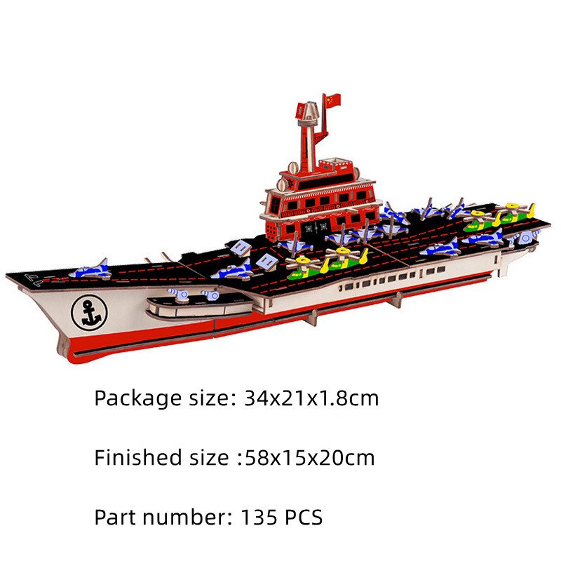 Wooden Model Of Assembled Military Ship - Image 4