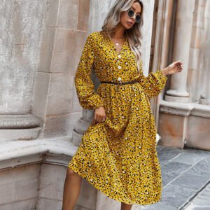 Leopard print women's dress