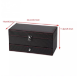 Carbon Fiber Double Layer Jewelry Box 4 Digit Watch Box